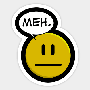 Meh Not So Smiley Face Sticker